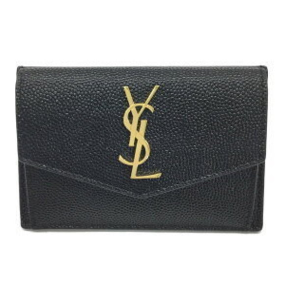 SAINT LAURENT Case Black Leather - Picture 1 of 7